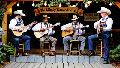 The Likely Scoundrels playing homemade bluegrass instruments